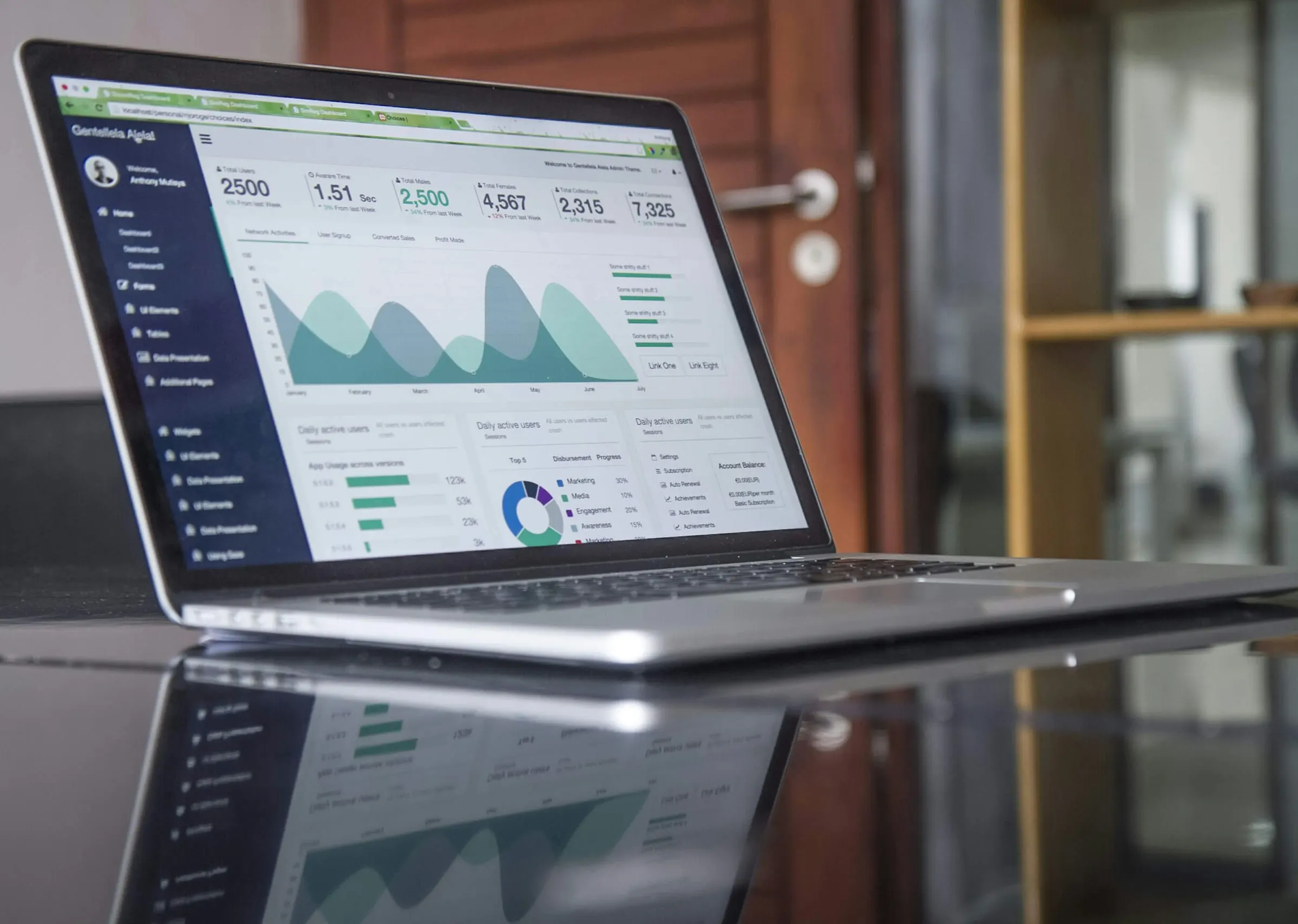 Analyse marketing sur ordinateur portable