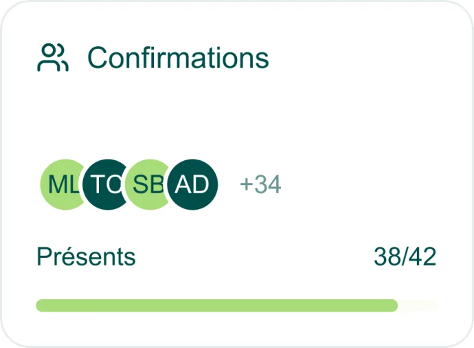 Confirmation de création d'événement réussie
